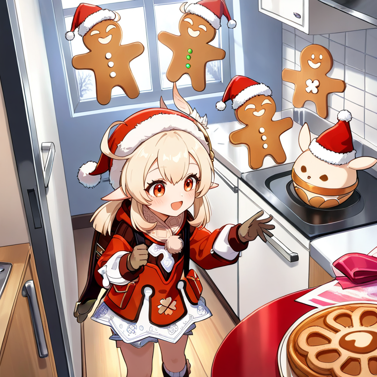 00034-2745992386-(masterpiece, best quality, high quality, good quality),1girl,klee _(genshin impact_),santa hat,gingerbread man,kitchen,from abo.png